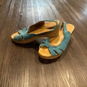 Turquoise Sandal//Wedge/Shoes